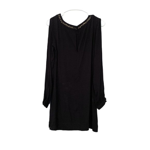 Elizabeth and James Dress Black Embellished Long Sleeve Shift - Picture 4 of 6